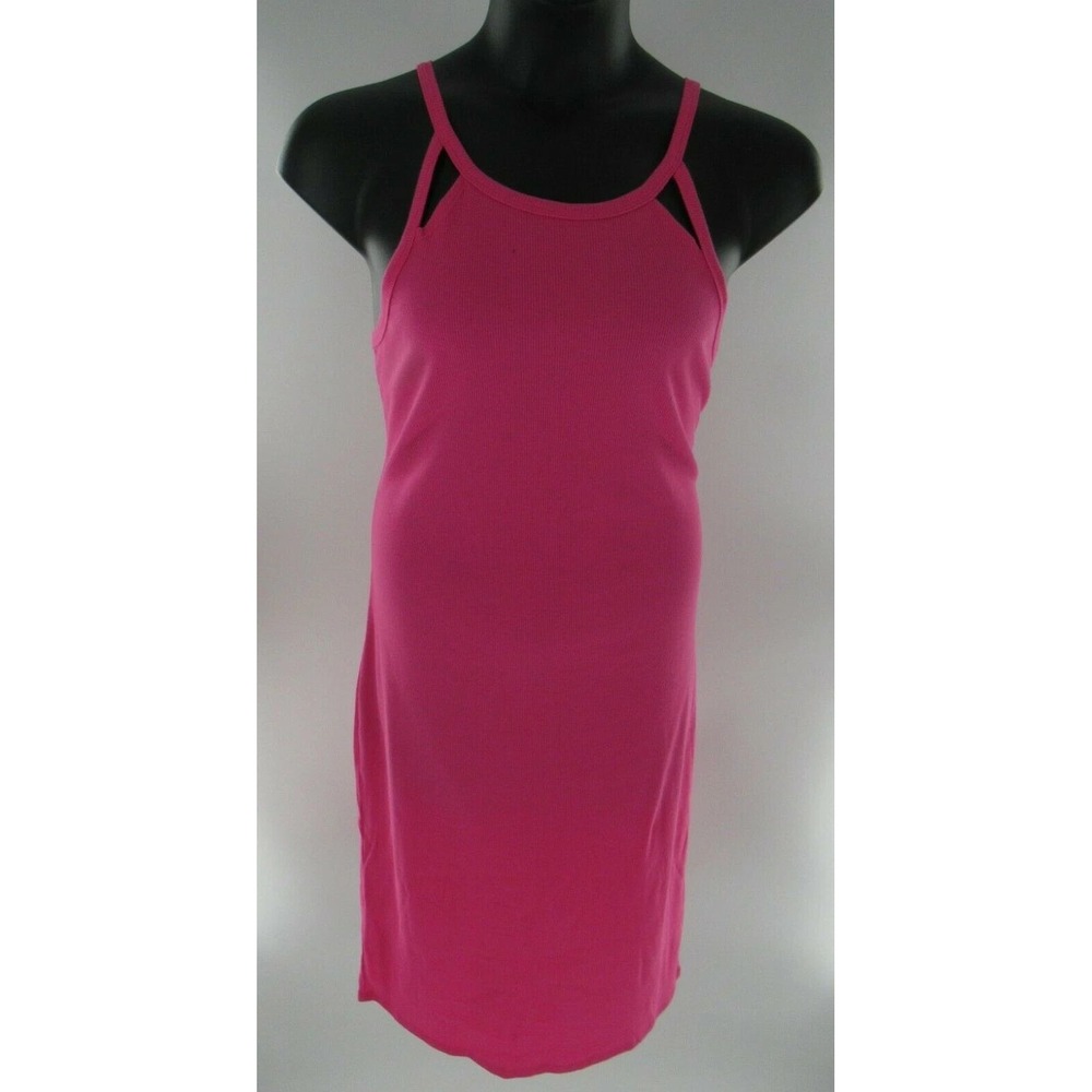 Plus Size Pink Solid Ribbed Racerback Tank Y2K Retro Minimalist Stretchy Size 3X